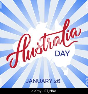 Australia day typography, lettering. Word art brush text vector design of country name for Australia for poster, banner, flyer Stock Vector