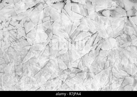 Solid background of pieces of ice and snow crystals Stock Photo