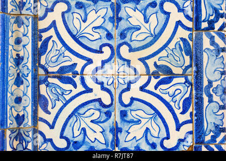 background picture of traditional Andalusian tiles from Seville, Spain Stock Photo