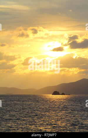Seaside town of Turgutreis and spectacular sunsets Stock Photo