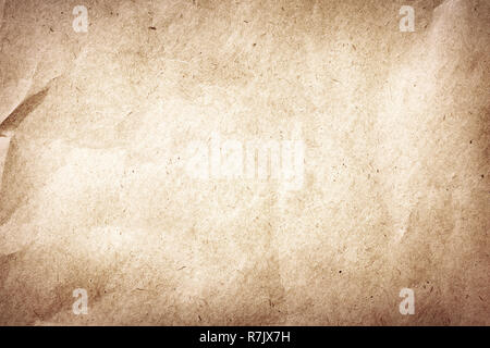 Old brown crumpled and recycled vintage paper texture or background Stock Photo