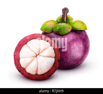 Mangosteen isolated on white background Stock Photo