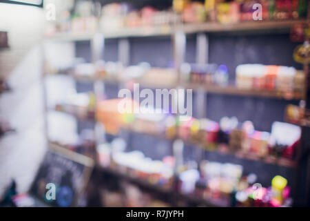 vape smoke tricks vape shop blurred background Stock Photo