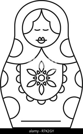Handmade nesting doll icon. Outline handmade nesting doll vector icon for web design isolated on white background Stock Vector