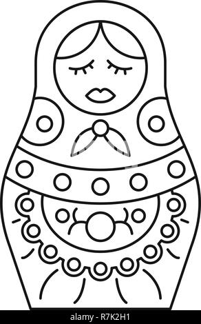 Vintage nesting doll icon. Outline vintage nesting doll vector icon for web design isolated on white background Stock Vector