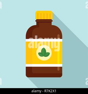 Mint syrup icon. Flat illustration of mint syrup vector icon for web design Stock Vector