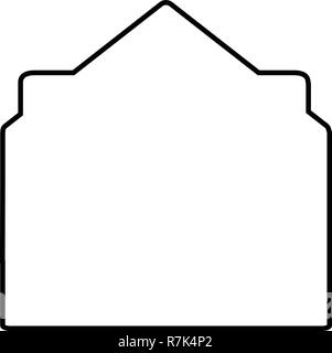 Black outline icon silhouette of open envelope with document on white background. E-mail sign for presentation, infographic. Message letter symbol. Ve Stock Vector