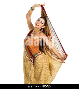 indian sari dress Montebello Puff Sleeve Maxi Dress Floral Pink/Orange– Selfie Leslie main image 1