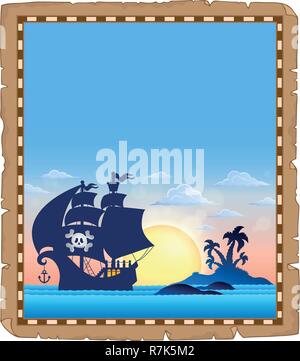 Pirate topic parchment 4 - eps10 vector illustration. Stock Vector