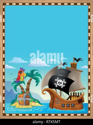 Pirate topic parchment 5 - eps10 vector illustration. Stock Vector