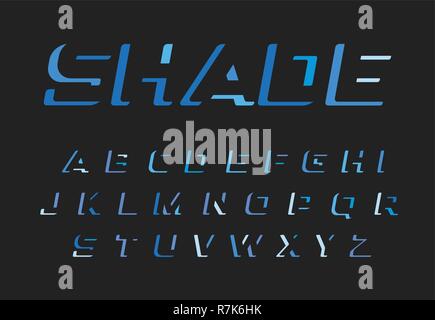 Applique font, negative space letters set, unusual uppercase bold ...