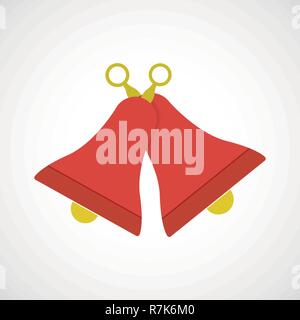 Simple flat red and yellow bells, vector, illustration, eps file Stock Vector