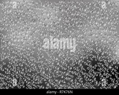 Vector realistic illustration of raindrops on window glass texture Stock Vector