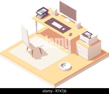 Vector isometric office room Stock Vector