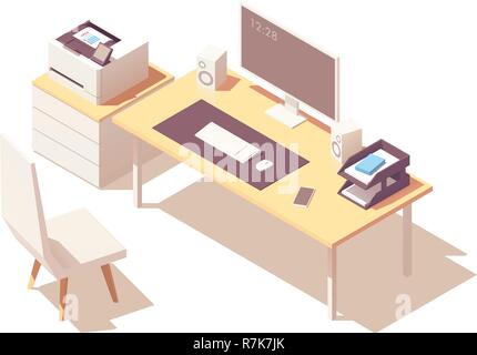 Vector isometric office room Stock Vector