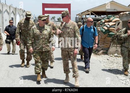 U.S. Army Chief of Staff Gen. Mark Milley, left, during a visit to Forward Operating Base Fenty July 18, 2016 in Jalalabad, Afghanistan. Milley was chosen by President Donald Trump on December 8, 2018 to be the next Chairman of the Joint Chiefs. Stock Photo