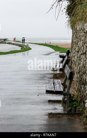 A Wet Rainy Day in Bude,Cornwall, England Stock Photo