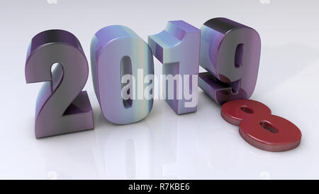 3d rendering.  Happy new Year 2019 Stock Photo