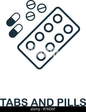 Tabs And Pills icon. Premium style design from healthcare icon collection. Pixel perfect Tabs And Pills icon for web design, apps, software, print usage Stock Vector