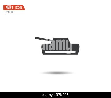 Tank Flat icon, logo Military army, vector illustration Stock Vector