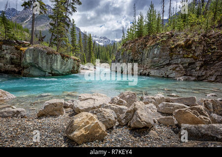 Marble Canyon and Kootenay River in Kootenay National Park, British Columbia, Canada Stock Photo