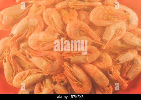 Shrimp red ready. Shrimp in the dashboard. Stock Photo