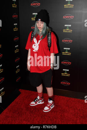 Billie Eilish poses backstage during KROQ Absolut Almost Acoustic Christmas  2018 at The Forum on December 9, 2018 in Inglewood, California. (Photo by  imageSPACE/Sipa USA Stock Photo - Alamy