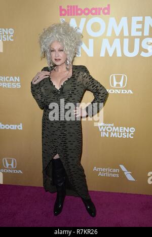 Cyndi Lauper at arrivals for Billboard Women in Music 2018, Pier 36, New York, NY December 6, 2018. Photo By: Kristin Callahan/Everett Collection Stock Photo