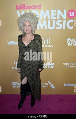 New York, NY, USA. 6th Dec, 2018. Cyndi Lauper at arrivals for Billboard Women in Music 2018, Pier 36, New York, NY December 6, 2018. Credit: Kristin Callahan/Everett Collection/Alamy Live News Stock Photo