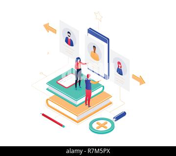HR management - modern colorful isometric vector illustration Stock Vector