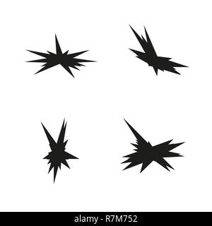 Set of explosion icons on white background. Vector illustration Stock Vector