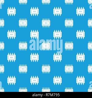 Transistor microchip pattern vector seamless blue Stock Vector