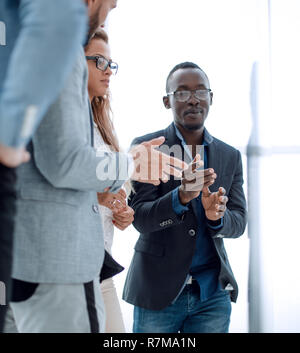 close up.young employees are preparing a new presentation Stock Photo