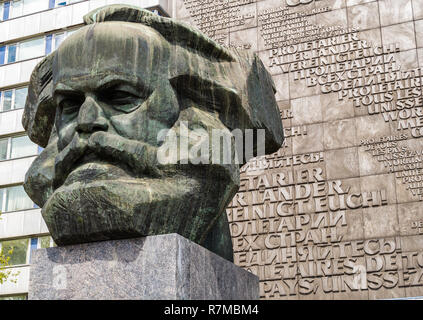 Karl Marx head in Chemnitz Stock Photo