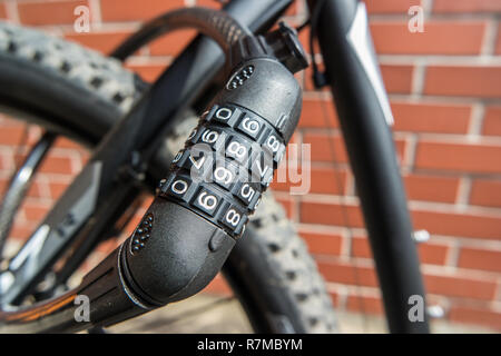 Bicycle theft protection Stock Photo