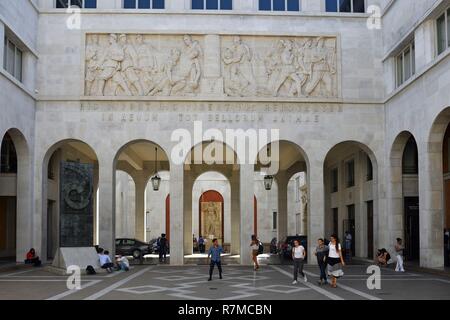 Italy, Venetia, Padova, Padua, Courtyard of Bo Palace (Palazzo del Bo), headquarters of University Stock Photo