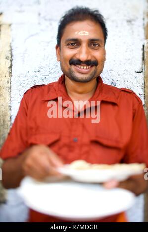 India, Kerala state, Kochi, Kumarakom, server Stock Photo