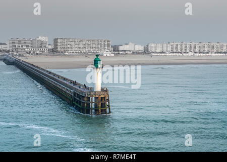 Entering Calais harbour on the Dover to Calais ferry, France Stock Photo