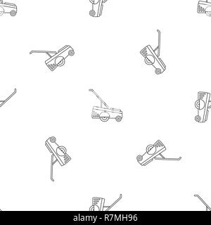 Motor grass cutter icon. Outline illustration of motor grass cutter vector icon for web design isolated on white background Stock Vector