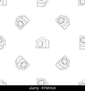 Lunch sandwich box icon. Outline illustration of lunch sandwich box vector icon for web design isolated on white background Stock Vector