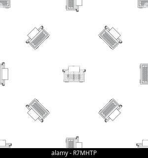 Typewriter icon. Outline illustration of typewriter vector icon for web design isolated on white background Stock Vector