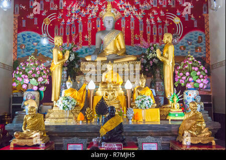 Buddha statues, Wat Yai Chai Mongkhon, Ayutthaya, Thailand Stock Photo