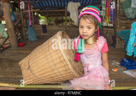 Karen girl, Chiang Mai, Thailand Stock Photo