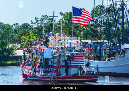 'Why Bother' participates in the 65th annual Blessing of the Fleet in Bayou La Batre, Alabama, May 4, 2014. Stock Photo