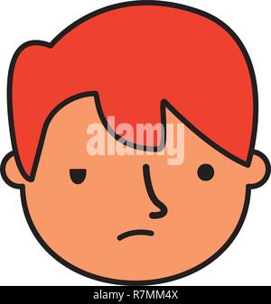 Face expression of cute boy, sad. Emotion of a child. Vector ...