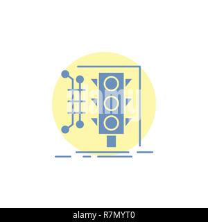 City, management, monitoring, smart, traffic Glyph Icon. Stock Vector