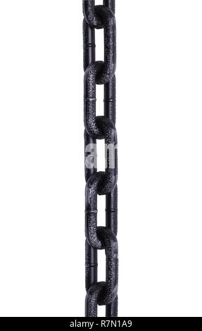 Black Plastic Toy Chain Cut Out on White Background. Stock Photo