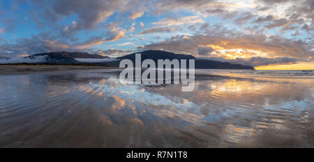 Sunset on West Coast, New Zealand Stock Photo