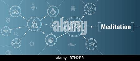 Zen Meditation Mandala Design Symbol Concept w Swirly Yoga Embellishments Stock Vector