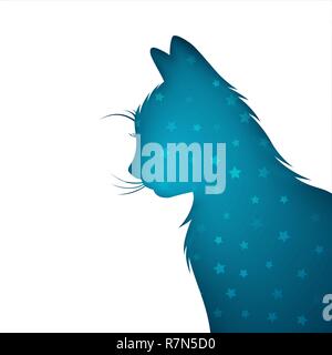 Origami paper cat. Animals illustration. Stock Vector